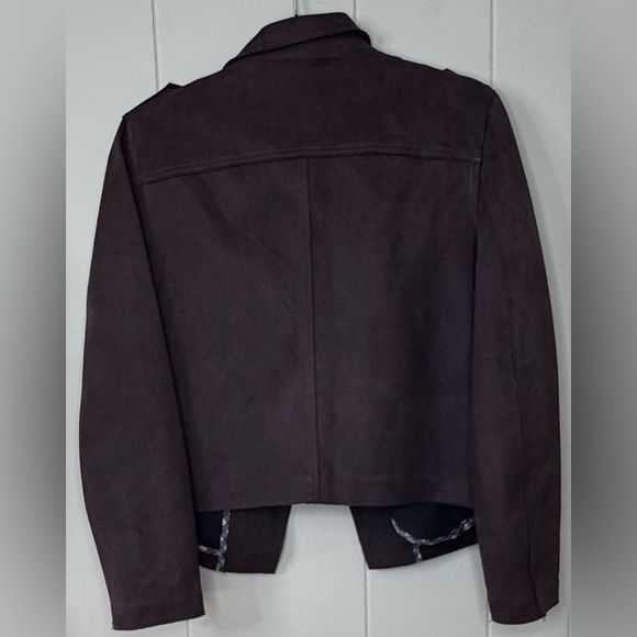 Philosophy Faux Suede Open Moto Jacket Womens Size Medium - Picture 3 of 11